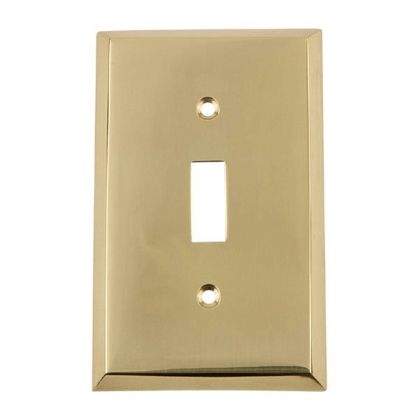 Nostalgic Warehouse Single Toggle Switchplate in Unlacquered Brass
