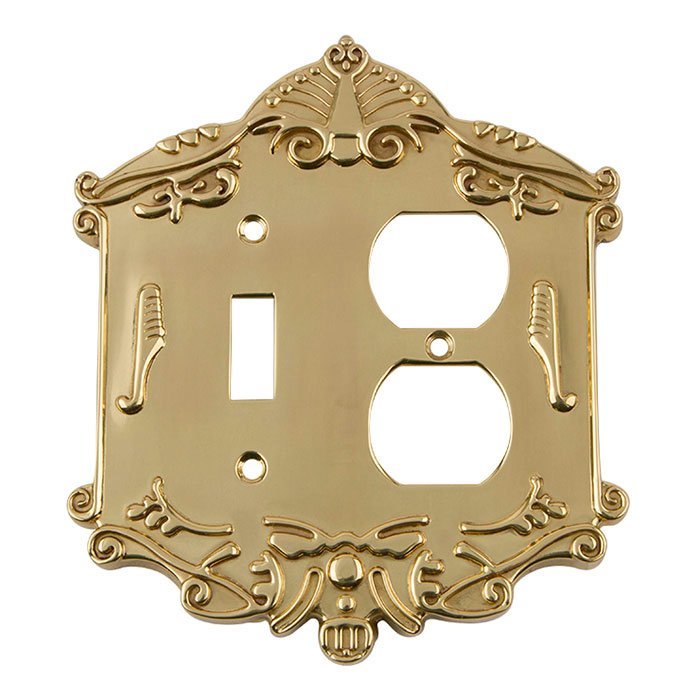 Nostalgic Warehouse Toggle/Duplex Switchplate in Unlacquered Brass