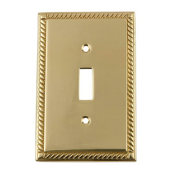 Nostalgic Warehouse Single Toggle Switchplate in Unlacquered Brass