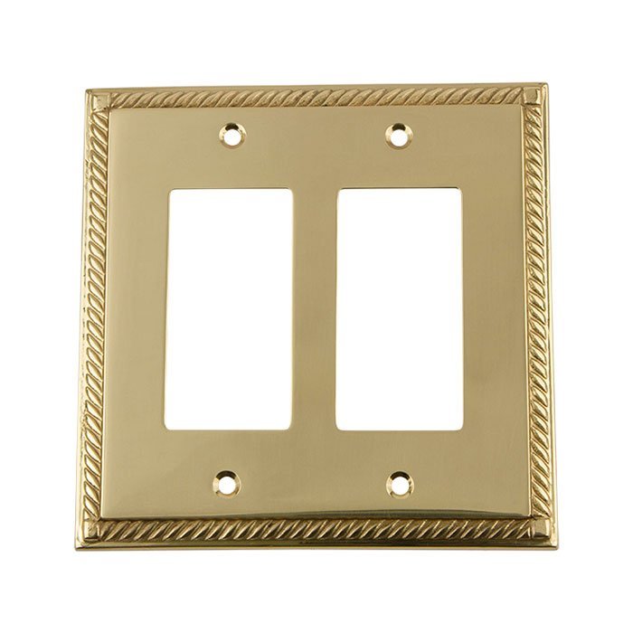 Nostalgic Warehouse Double Rocker Switchplate in Unlacquered Brass