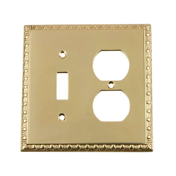 Nostalgic Warehouse Toggle/Duplex Switchplate in Unlacquered Brass