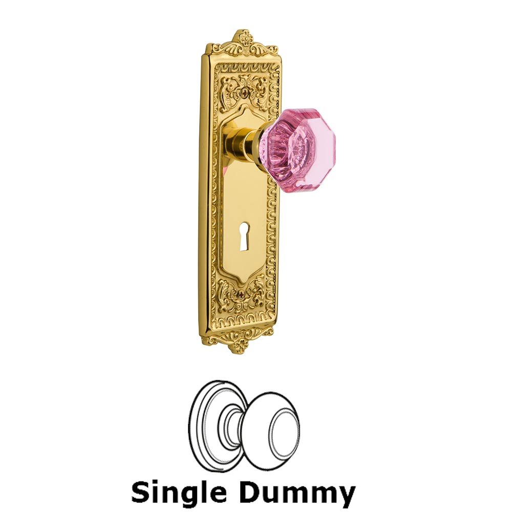 Nostalgic Warehouse Nostalgic Warehouse - Single Dummy - Egg & Dart Plate with Keyhole Waldorf Pink Door Knob in Polished Brass