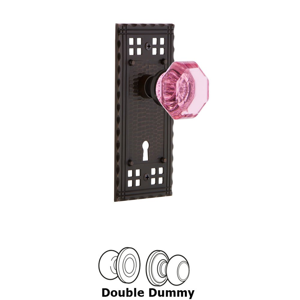 Nostalgic Warehouse Nostalgic Warehouse - Double Dummy - Craftsman Plate with Keyhole Waldorf Pink Door Knob in Timeless Bronze