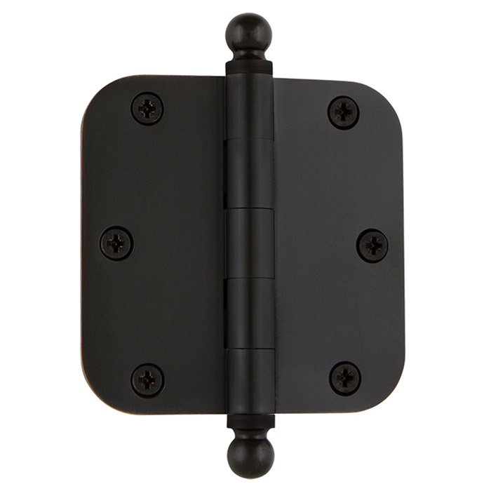 Nostalgic Warehouse 3 1/2" Ball Tip Residential Hinge with 5/8" Radius Corners in Oil-Rubbed Bronze (Sold Individually)