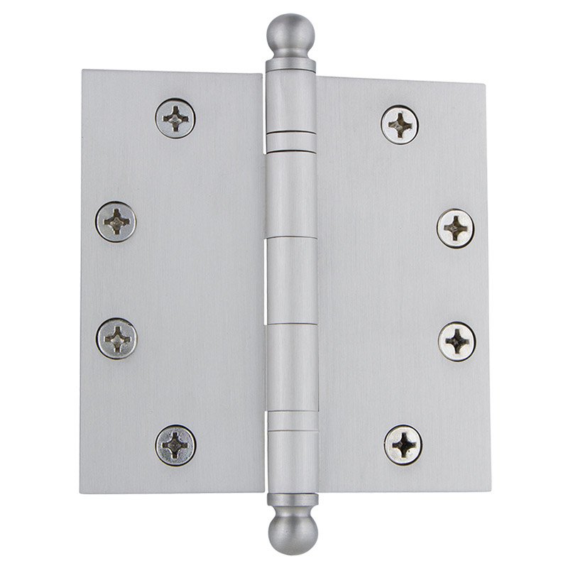 Nostalgic Warehouse 4 1/2" Ball Tip Heavy Duty Hinge with Square Corners in Satin Nickel (Sold Individually)