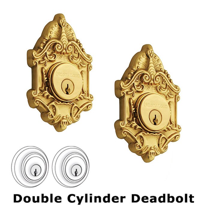 Nostalgic Warehouse Double Deadlock - Victorian Deadbolt (Keyed Alike) in Polished Brass