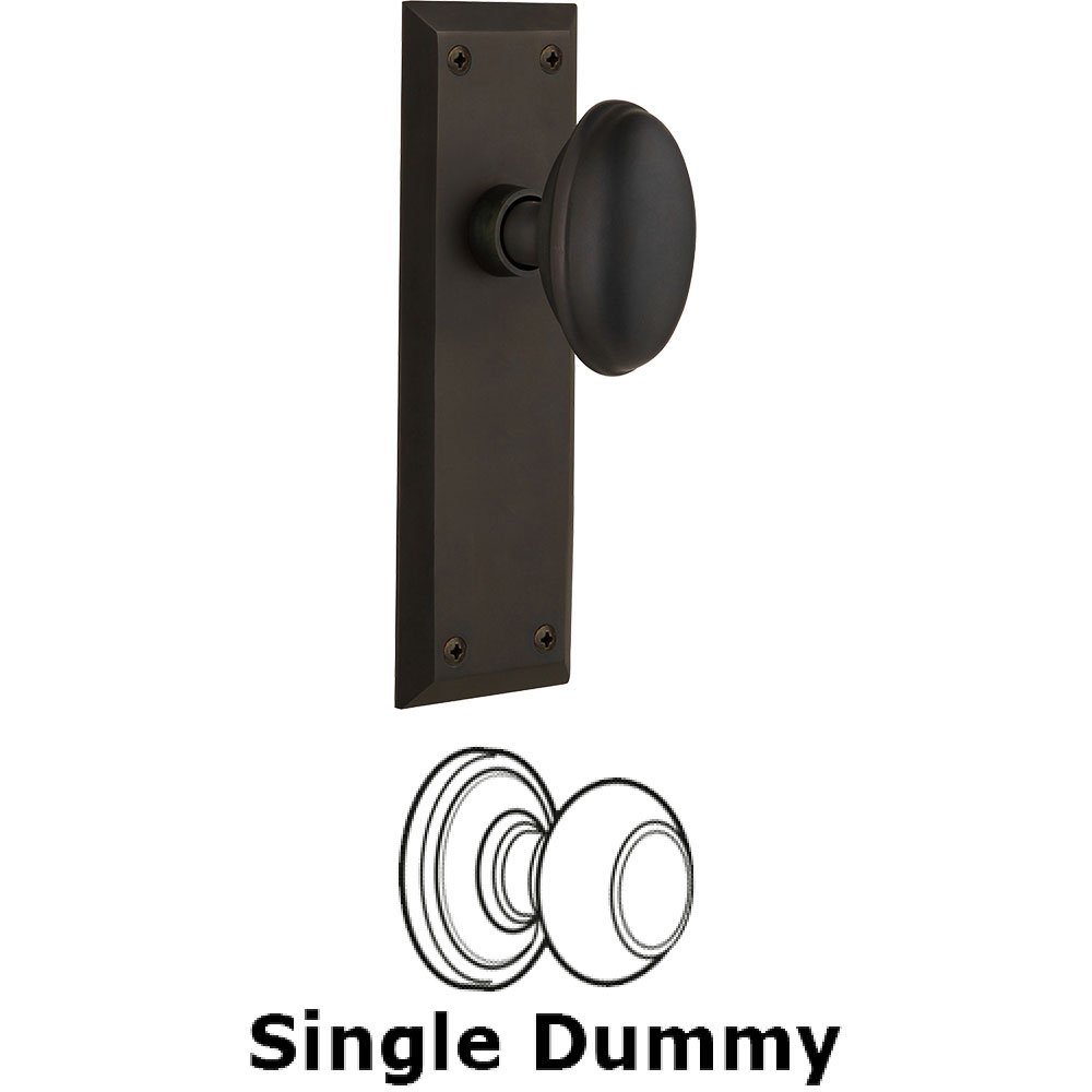 New York Collection Single Dummy Knob New York Plate with Homestead  Door Knob in Oil-rubbed Bronze by Nostalgic Warehouse 733145 MyKnobs