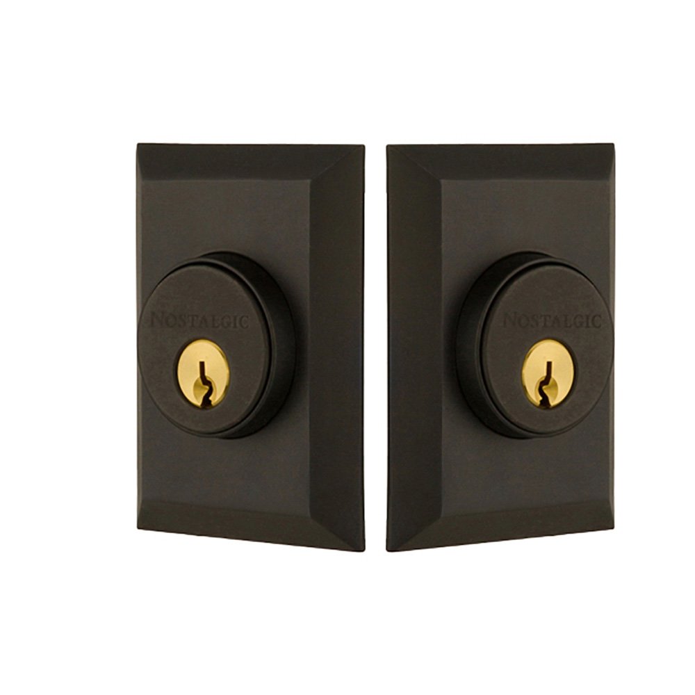 Nostalgic Warehouse Double Cylinder Deadbolt in Oil Rubbed Bronze