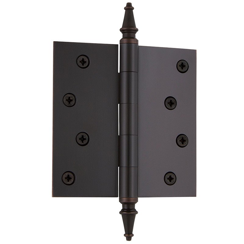 Nostalgic Warehouse 4" Steeple Tip Residential Hinge with Square Corners in Timeless Bronze (Sold Individually)