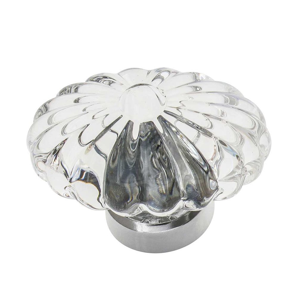 Nostalgic Warehouse 1 3/4" Oval Fluted Crystal Cabinet Knob in Bright Chrome