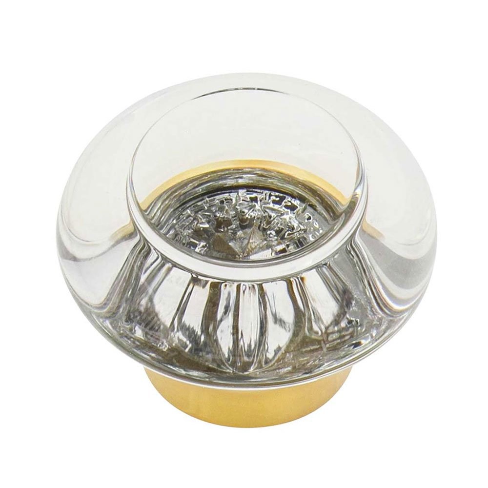 Nostalgic Warehouse 1 3/8" Diameter Clear Crystal Cabinet Knob in Polished Brass