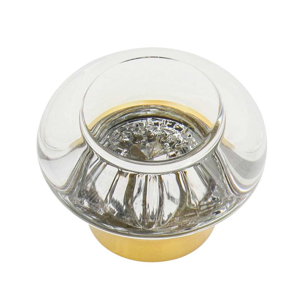 Nostalgic Warehouse 1 3/8" Diameter Clear Crystal Cabinet Knob in Unlacquered Brass