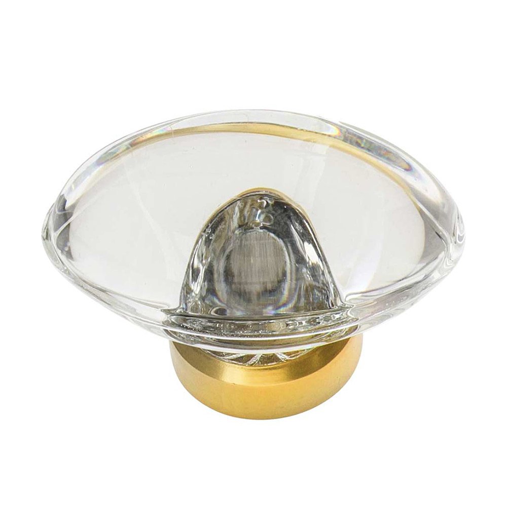 Nostalgic Warehouse 1 3/4" Oval Clear Crystal Cabinet Knob in Polished Brass