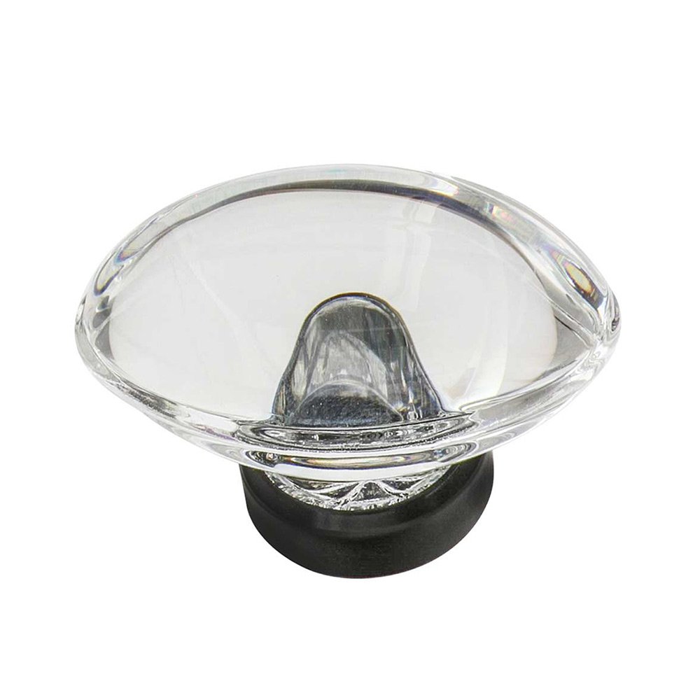 Nostalgic Warehouse 1 3/4" Oval Clear Crystal Cabinet Knob in Timeless Bronze