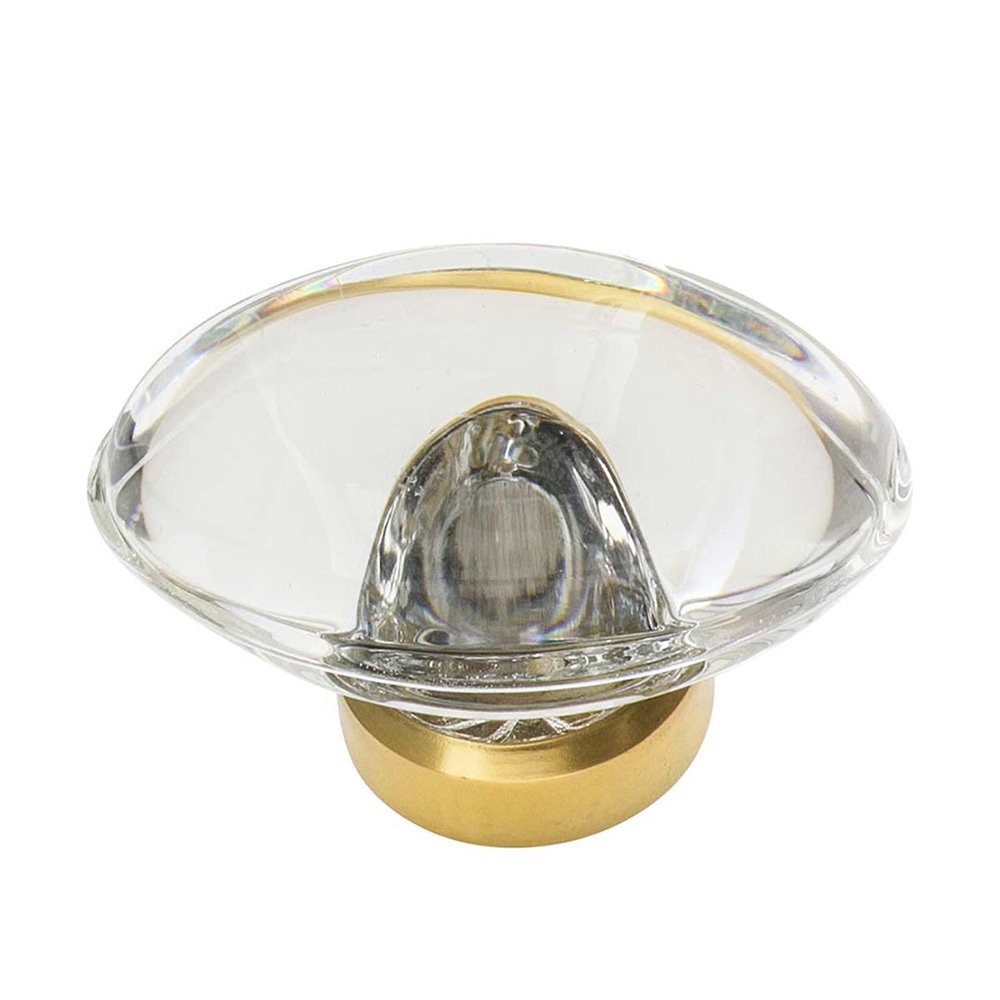 Nostalgic Warehouse 1 3/4" Oval Clear Crystal Cabinet Knob in Unlacquered Brass