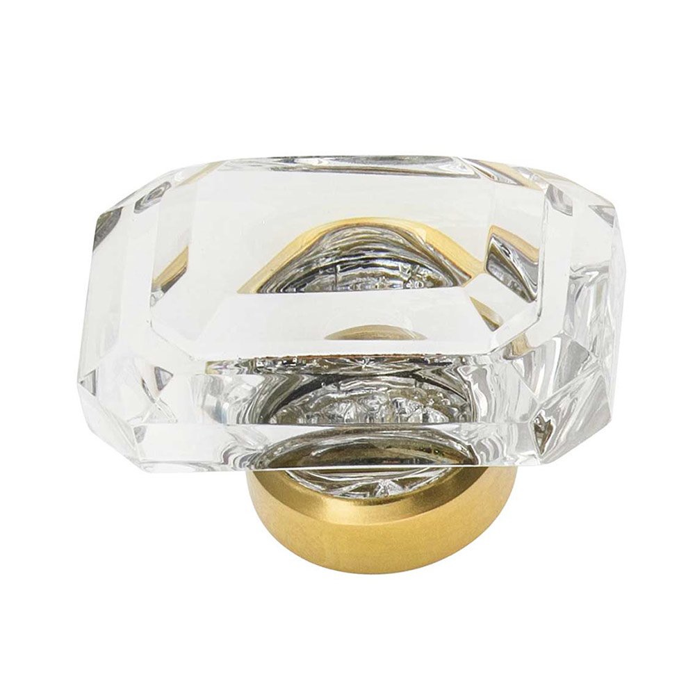 Nostalgic Warehouse 1 9/16" Baguette Cut Clear Crystal Cabinet Knob in Polished Brass