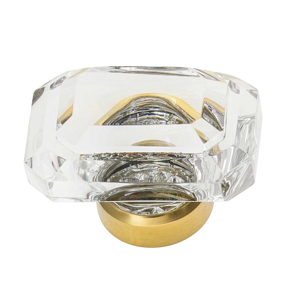 Nostalgic Warehouse 1 9/16" Baguette Cut Clear Crystal Cabinet Knob in Unlacquered Brass