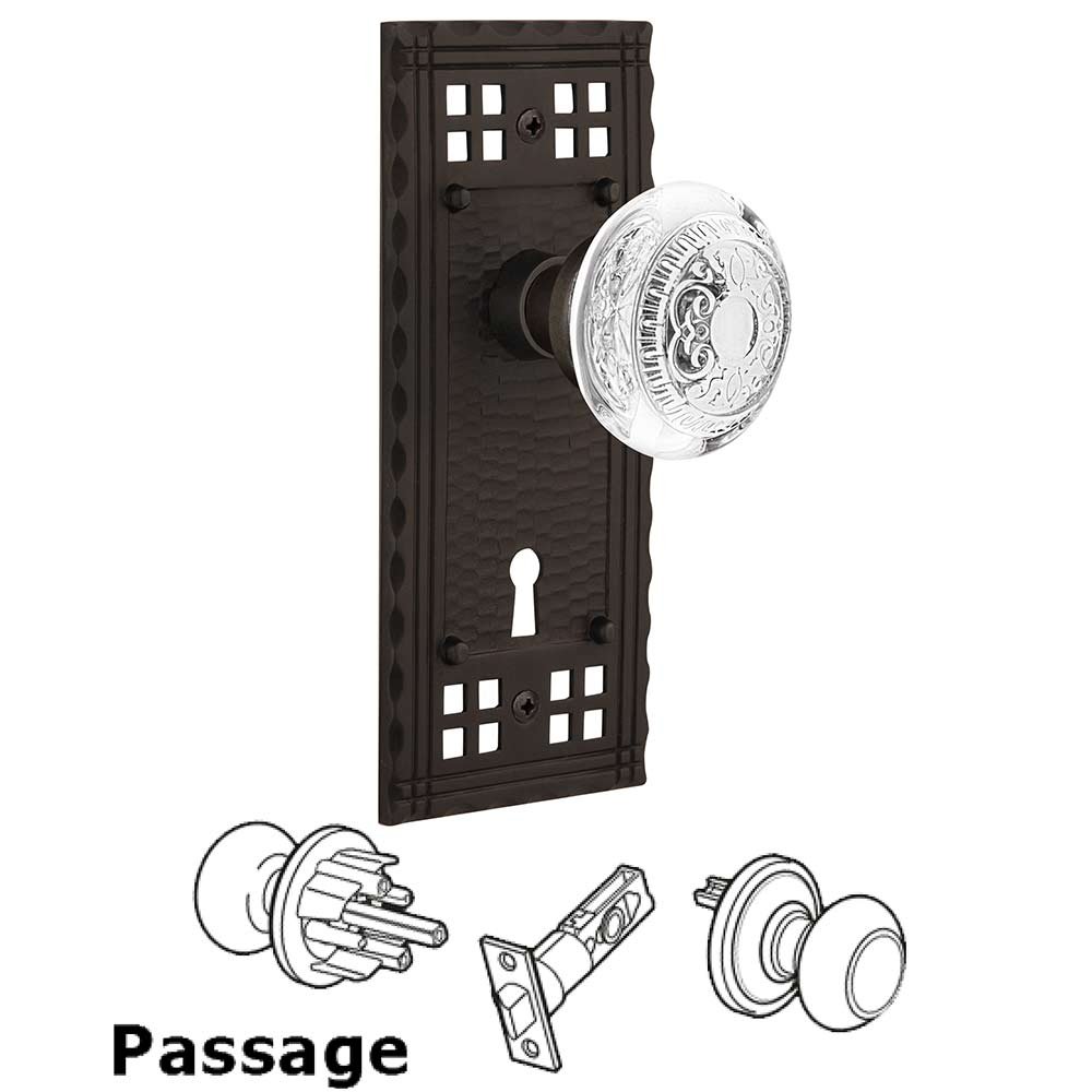 Nostalgic Warehouse Passage - Craftsman Plate With Keyhole and Crystal Egg & Dart Knob in Oil-Rubbed Bronze