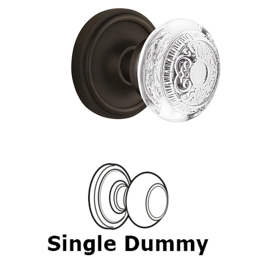 Nostalgic Warehouse Single Dummy Classic Rosette With Crystal Egg & Dart Knob in Oil-Rubbed Bronze