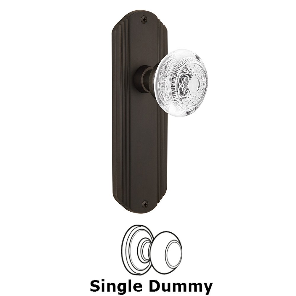 Nostalgic Warehouse Single Dummy - Deco Plate With Crystal Egg & Dart Knob in Oil-Rubbed Bronze