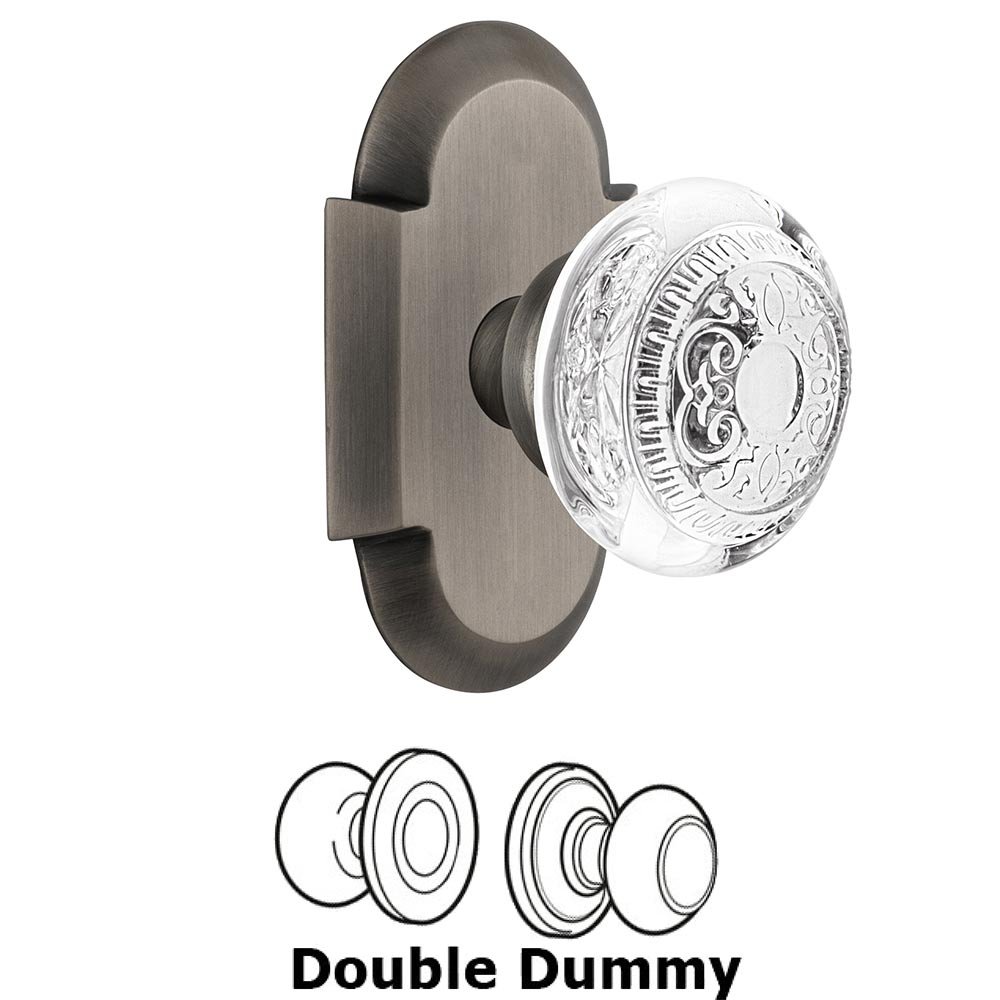 Nostalgic Warehouse Double Dummy - Cottage Plate With Crystal Egg & Dart Knob in Antique Pewter