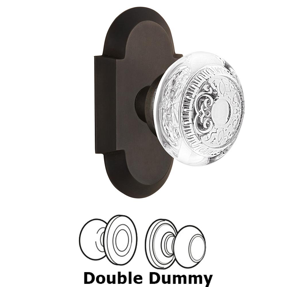 Nostalgic Warehouse Double Dummy - Cottage Plate With Crystal Egg & Dart Knob in Oil-Rubbed Bronze