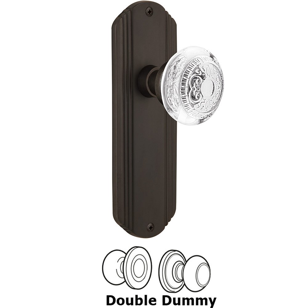 Nostalgic Warehouse Double Dummy - Deco Plate With Crystal Egg & Dart Knob in Oil-Rubbed Bronze