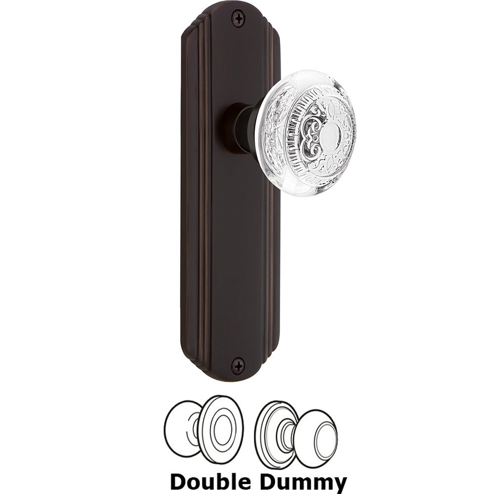Nostalgic Warehouse Double Dummy - Deco Plate With Crystal Egg & Dart Knob in Timeless Bronze
