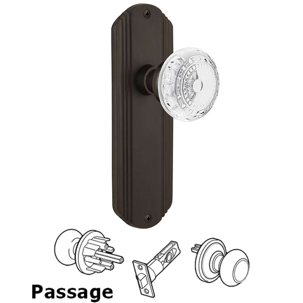 Nostalgic Warehouse Passage - Deco Plate With Crystal Meadows Knob in Oil-Rubbed Bronze