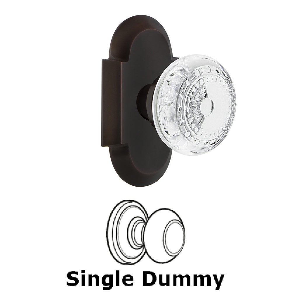 Nostalgic Warehouse Single Dummy - Cottage Plate With Crystal Meadows Knob in Timeless Bronze