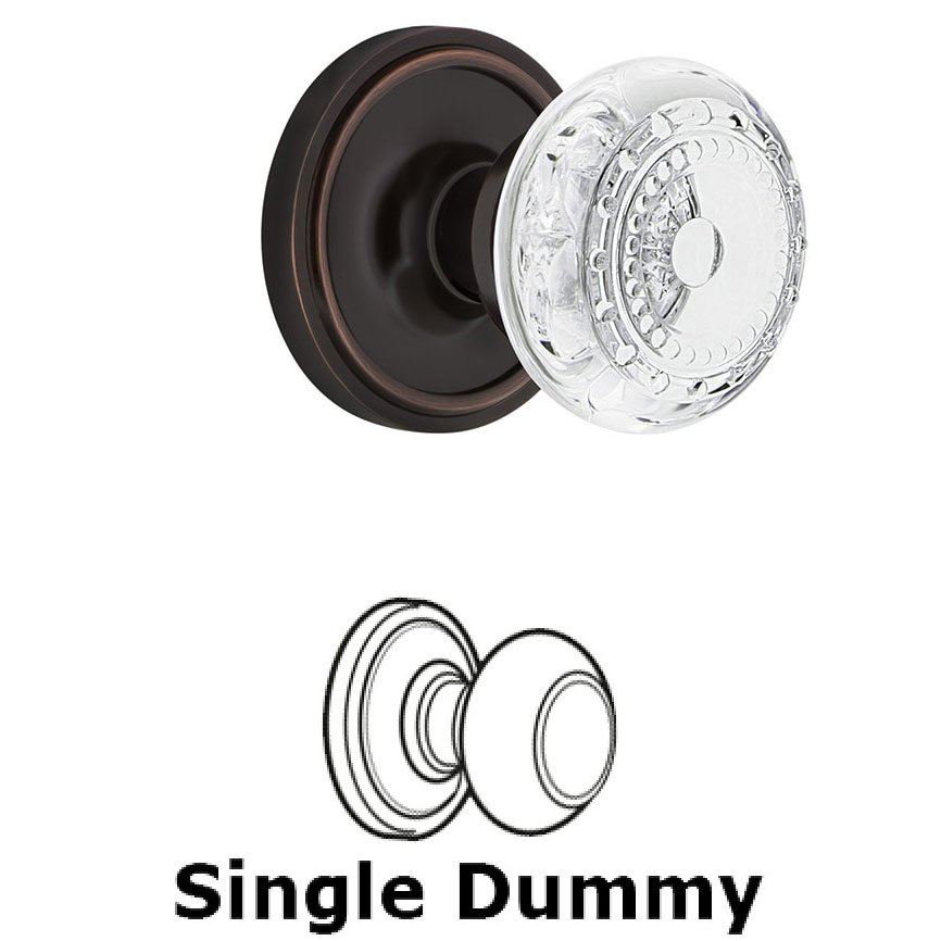 Nostalgic Warehouse Single Dummy Classic Rosette With Crystal Meadows Knob in Timeless Bronze