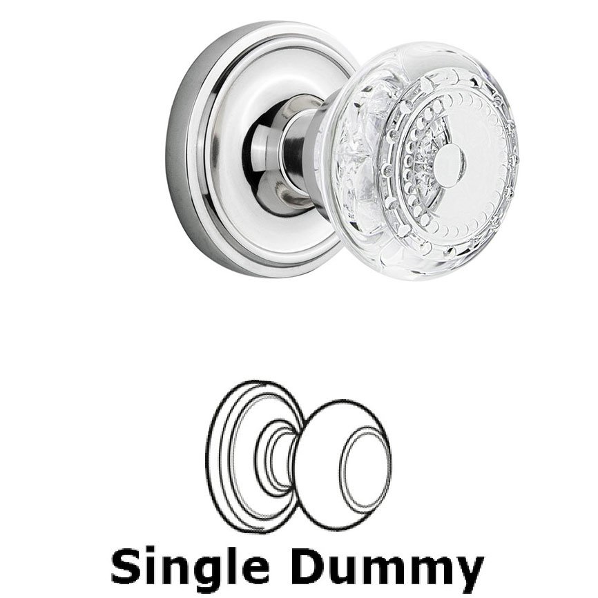 Nostalgic Warehouse Single Dummy Classic Rosette With Crystal Meadows Knob in Bright Chrome