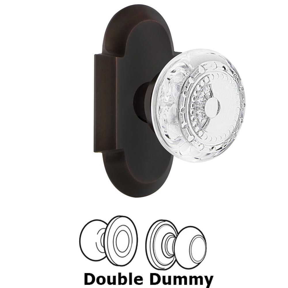 Nostalgic Warehouse Double Dummy - Cottage Plate With Crystal Meadows Knob in Timeless Bronze