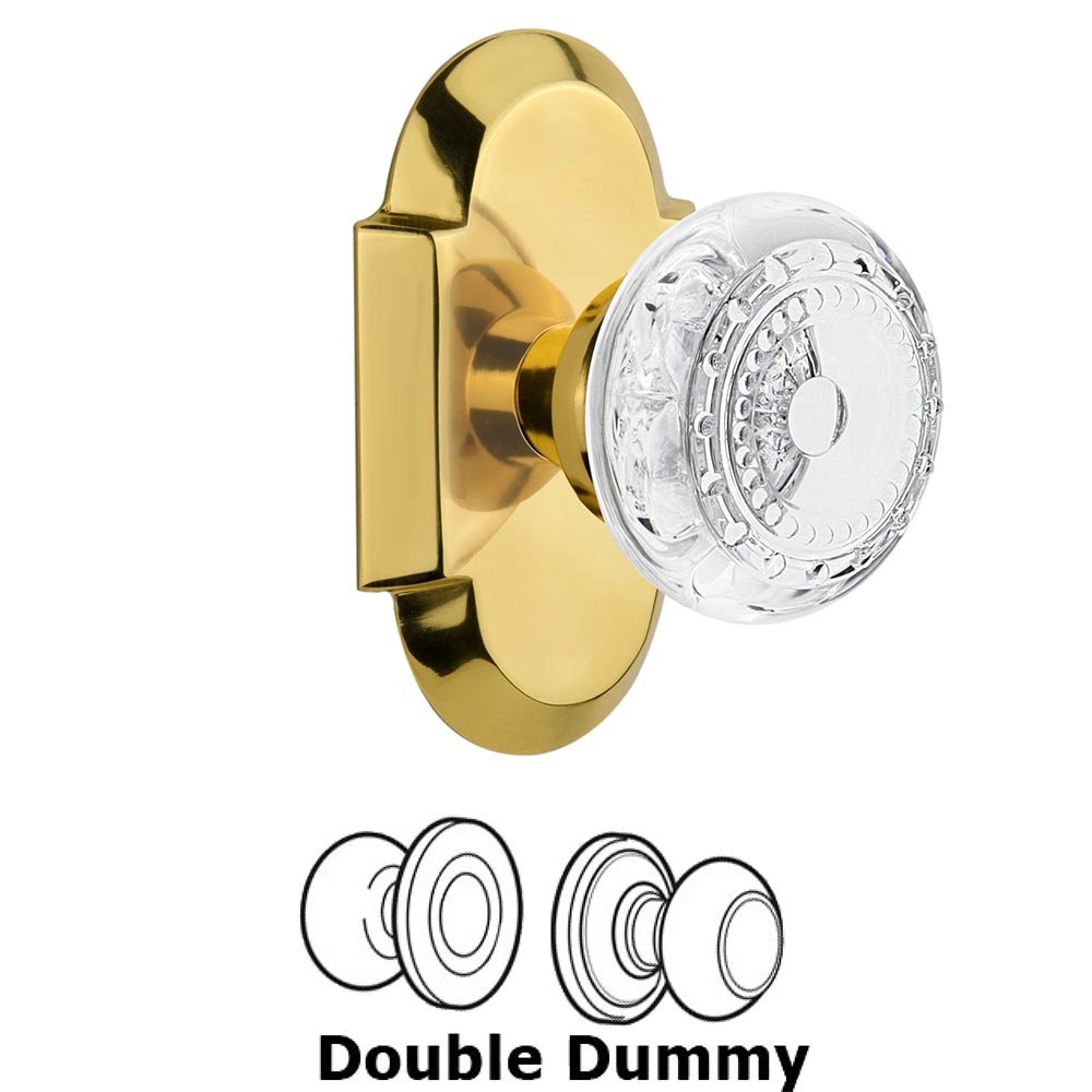 Nostalgic Warehouse Double Dummy - Cottage Plate With Crystal Meadows Knob in Polished Brass