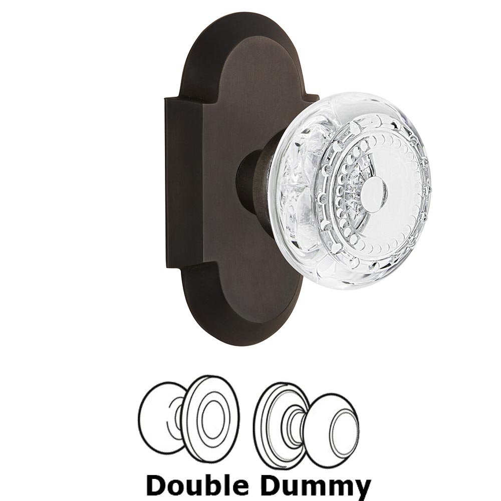 Nostalgic Warehouse Double Dummy - Cottage Plate With Crystal Meadows Knob in Oil-Rubbed Bronze