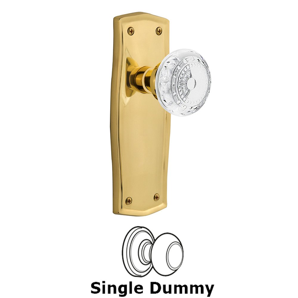 Nostalgic Warehouse Single Dummy - Prairie Plate With Crystal Meadows Knob in Unlacquered Brass