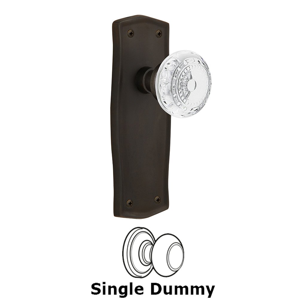 Nostalgic Warehouse Single Dummy - Prairie Plate With Crystal Meadows Knob in Oil-Rubbed Bronze