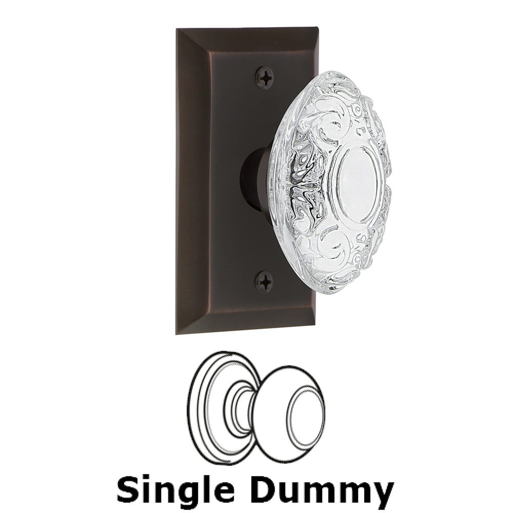 Nostalgic Warehouse Single Dummy - Studio Plate With Crystal Victorian Knob in Timeless Bronze