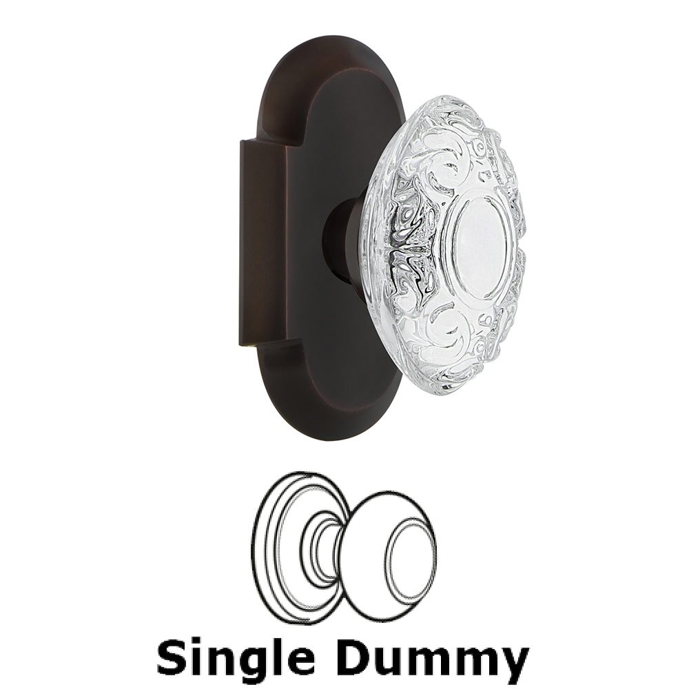 Nostalgic Warehouse Single Dummy - Cottage Plate With Crystal Victorian Knob in Timeless Bronze