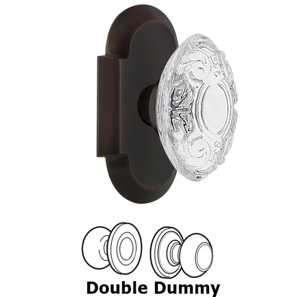 Nostalgic Warehouse Double Dummy - Cottage Plate With Crystal Victorian Knob in Timeless Bronze