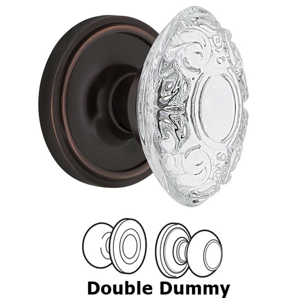 Nostalgic Warehouse Double Dummy Classic Rosette With Crystal Victorian Knob in Timeless Bronze