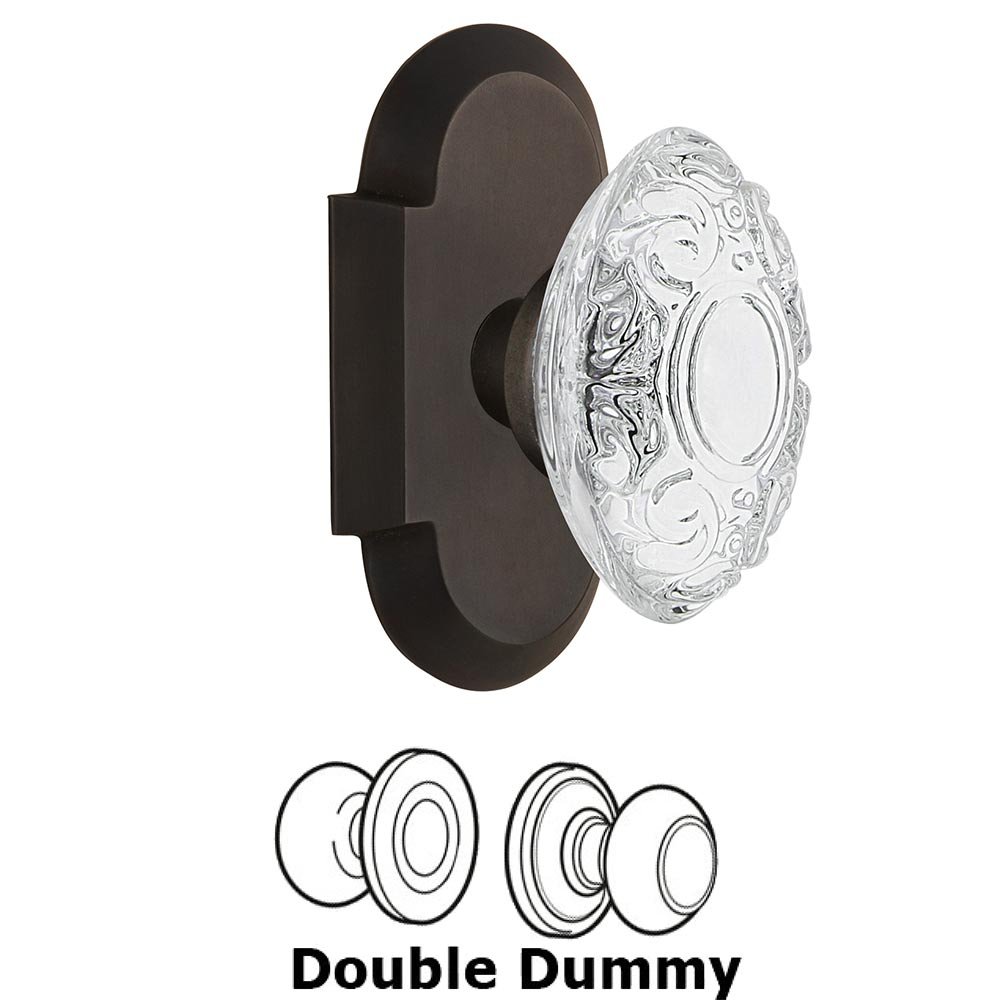 Nostalgic Warehouse Double Dummy - Cottage Plate With Crystal Victorian Knob in Oil-Rubbed Bronze