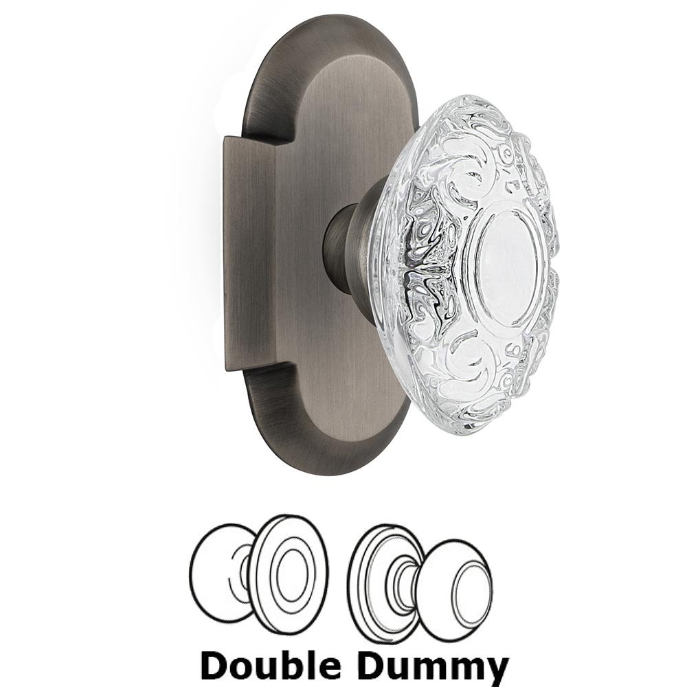 Nostalgic Warehouse Double Dummy - Cottage Plate With Crystal Victorian Knob in Antique Pewter