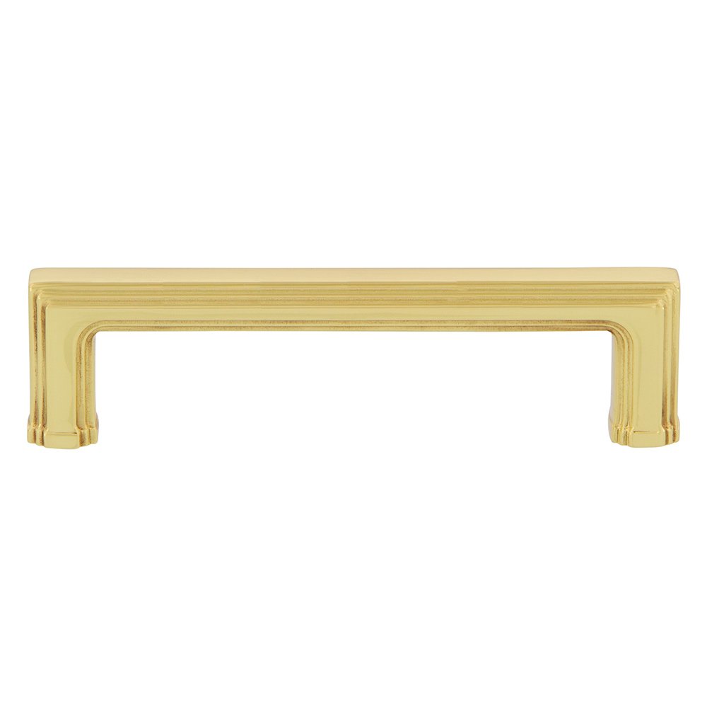 Nostalgic Warehouse Carre 4" Centers Pull in Unlacquered Brass