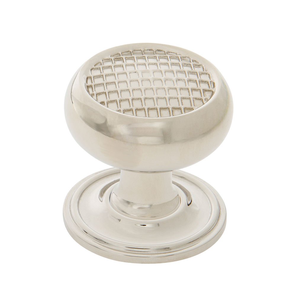 Nostalgic Warehouse Craftsman Brass 1 3/8" Cabinet Knob with Classic Rose in Polished Nickel