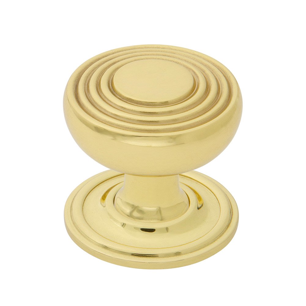 Nostalgic Warehouse Deco Brass 1 3/8" Cabinet Knob with Classic Rose in Polished Brass