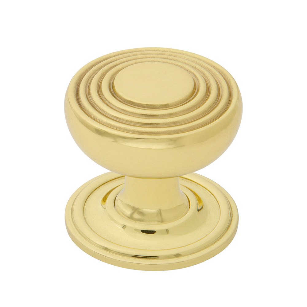 Nostalgic Warehouse Deco Brass 1 3/8" Cabinet Knob with Classic Rose in Unlacquered Brass