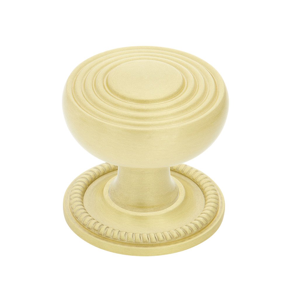 Nostalgic Warehouse Deco Brass 1 3/8" Cabinet Knob with Rope Rose in Satin Brass