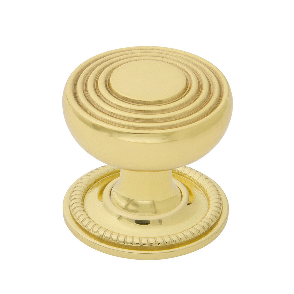 Nostalgic Warehouse Deco Brass 1 3/8" Cabinet Knob with Rope Rose in Polished Brass