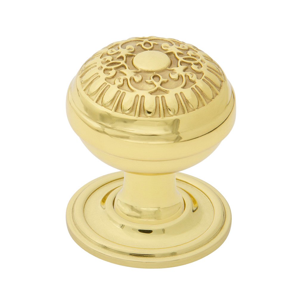 Nostalgic Warehouse Egg And Dart Brass 1 3/8" Cabinet Knob with Classic Rose in Unlacquered Brass